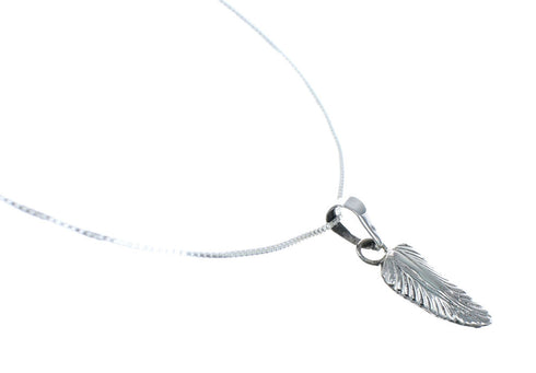 Navajo Sterling Silver Leaf Pendant 16" Box Italian Chain Necklace Set X10680
